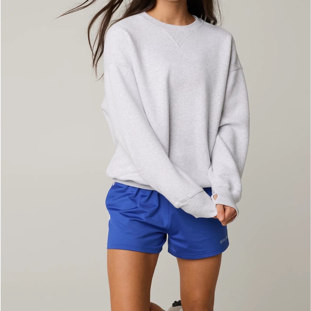 Aerie Cloud Fleece Crewneck in Light Heather Gray - Large
